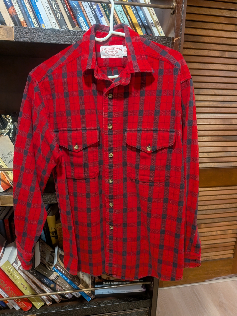 Filson Garment Red and Black Plaid Button-Down Shirt